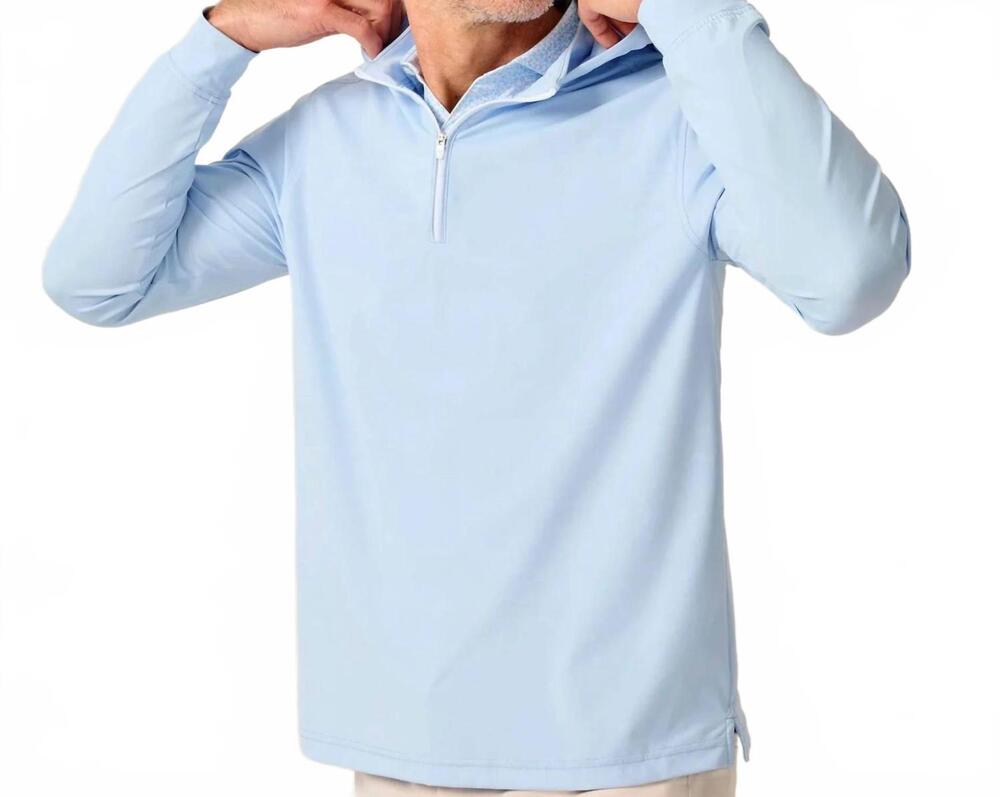 NEW JOHNNIE-O robby performance 1/4-zip hybrid hoodie in kona